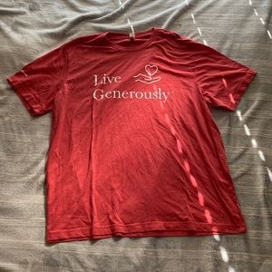 habitat for humanity “live generously” red tshirt